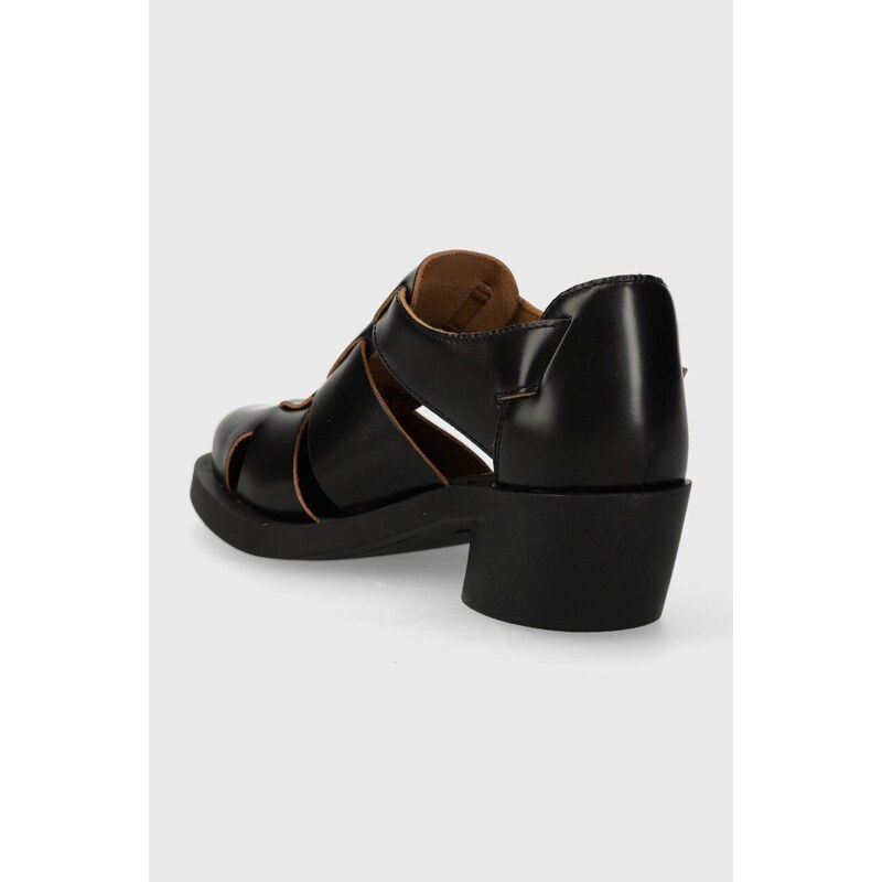 Kožené sandály Camper Bonnie dámské, černá barva, na podpatku, K201635.001