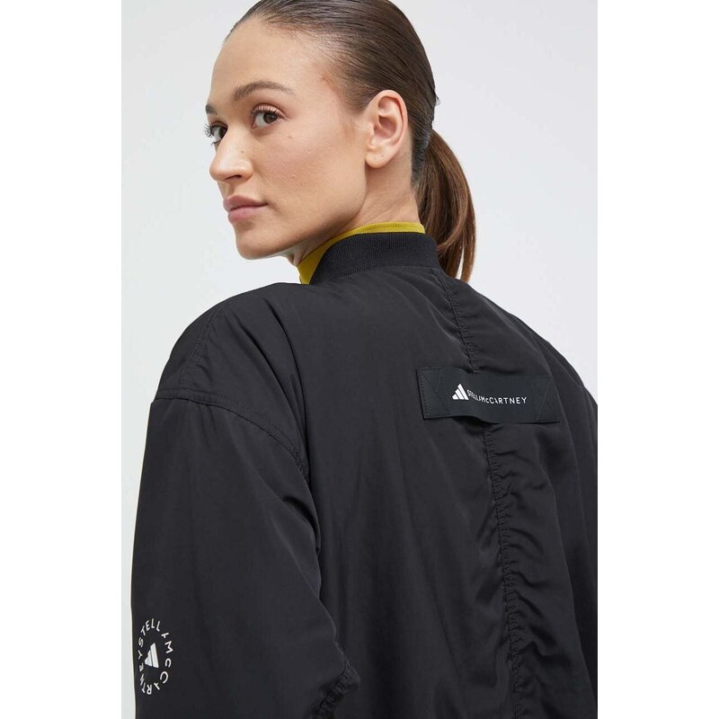 Bomber bunda adidas by Stella McCartney černá barva, přechodná, oversize, IP1370