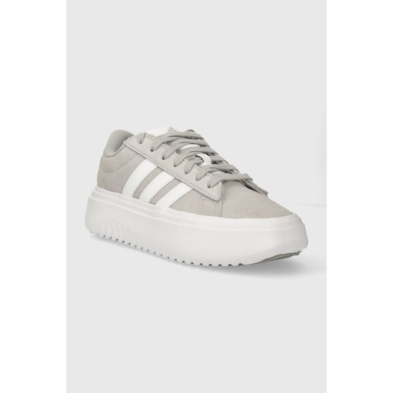 Kožené sneakers boty adidas GRAND COURT šedá barva, IE1103