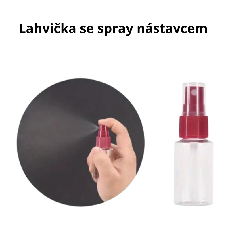 RZS BEAUTY CESTOVNÍ SADA PRŮHLEDNÝCH LAHVIČEK A NÁDOBEK 5 ks - šedá barva