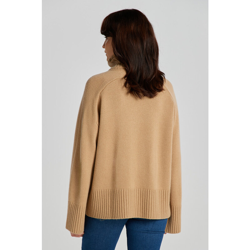 ROLÁK GANT OVERSIZED CASHMERE ROLL NECK hnědá S