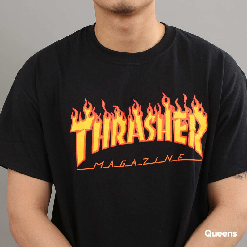 Pánské tričko Thrasher Flame Logo Black