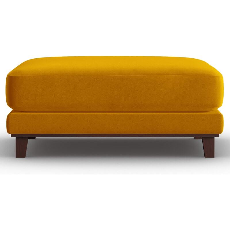 Žlutá sametová podnožka Windsor & Co Leon 108 x 108 cm