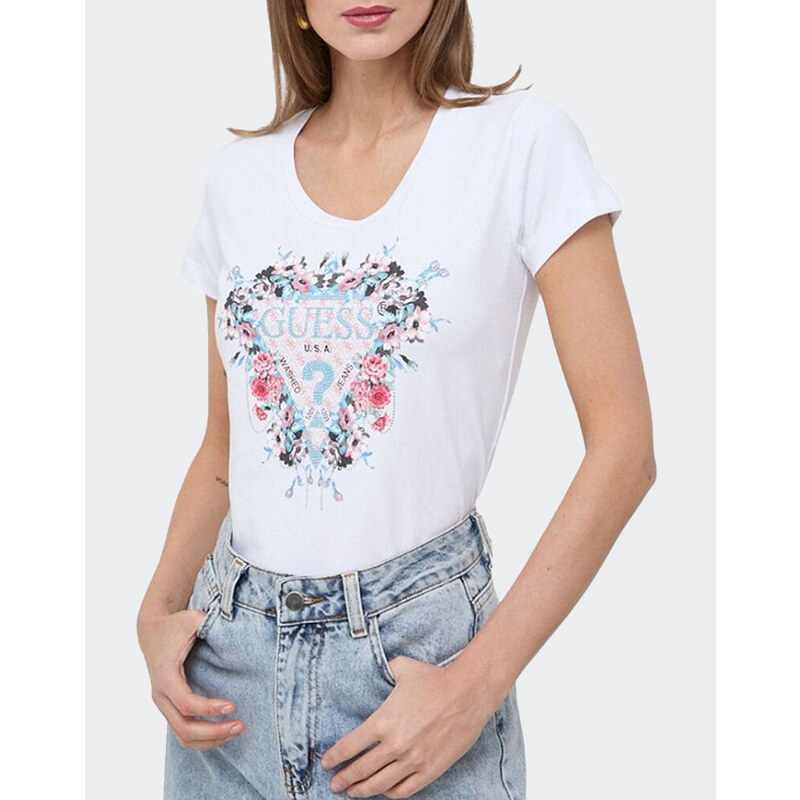 GUESS RN FLOWERS TRIANGLE TEE TRIČKO DÁMSKÉ