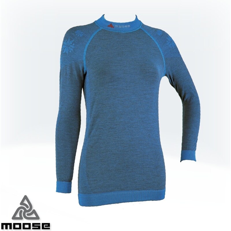 BASE MERINO TEE WOMEN teplé sportovní termoprádlo Moose modrá XS/S