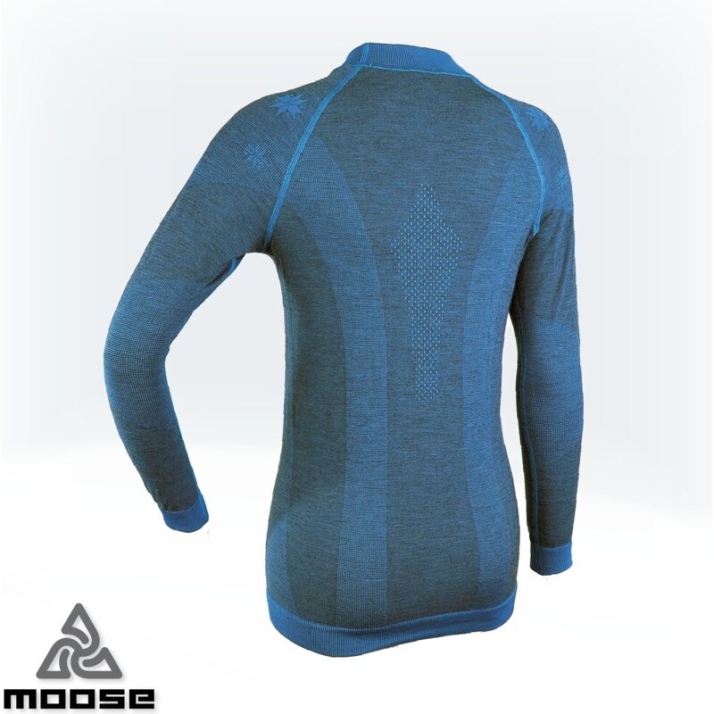BASE MERINO TEE WOMEN teplé sportovní termoprádlo Moose modrá XS/S