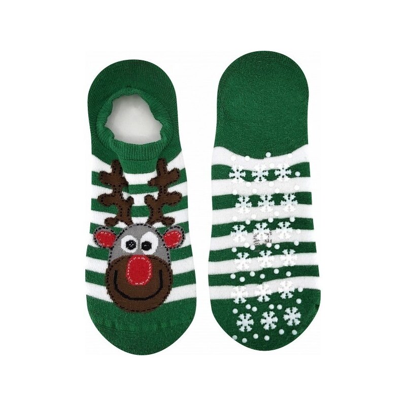 CUPID ABS celofroté vánoční protiskluzové ponožky Lonka zelená 35-38