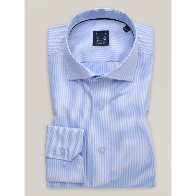 Willsoor Pánská klasická košile světle modré barvy s pepito vzorem 16046