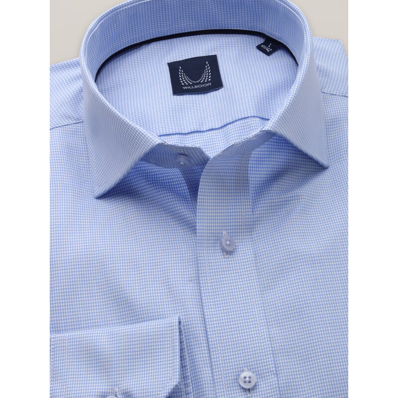 Willsoor Pánská klasická košile světle modré barvy s pepito vzorem 16046