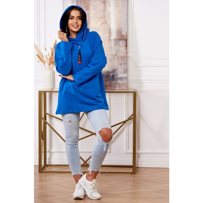 Fashionweek Bavlněná mikina oversize s kapuci K0160