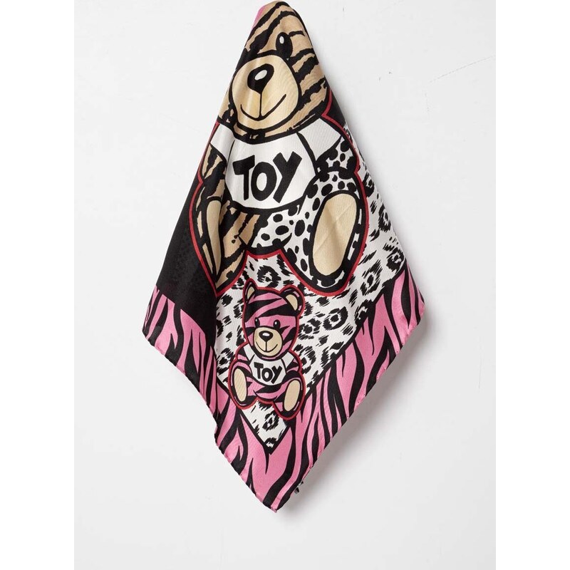 Hedvábný kapesníček Moschino růžová barva, M3039 3627