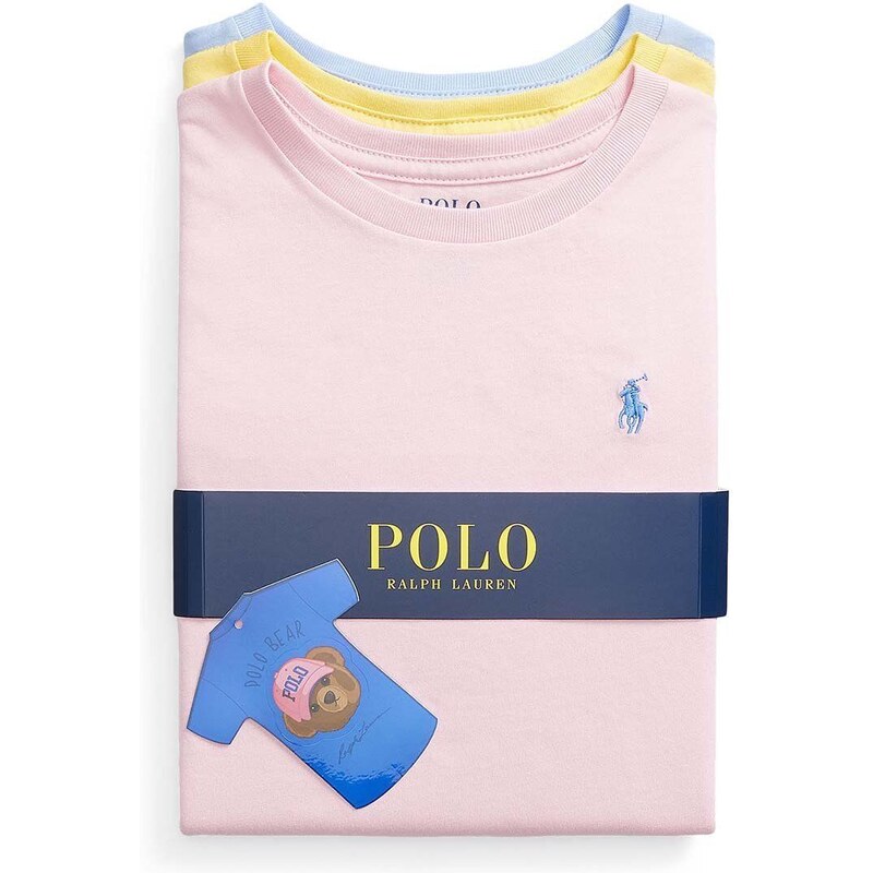 Dětské bavlněné tričko Polo Ralph Lauren 3-pack