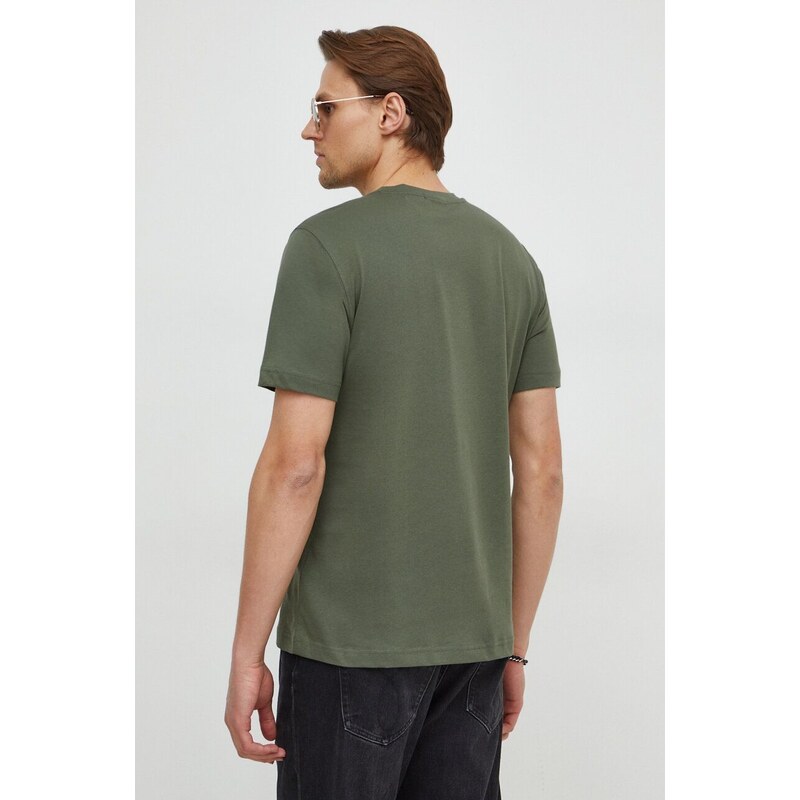 Bavlněné tričko Aeronautica Militare zelená barva, s potiskem