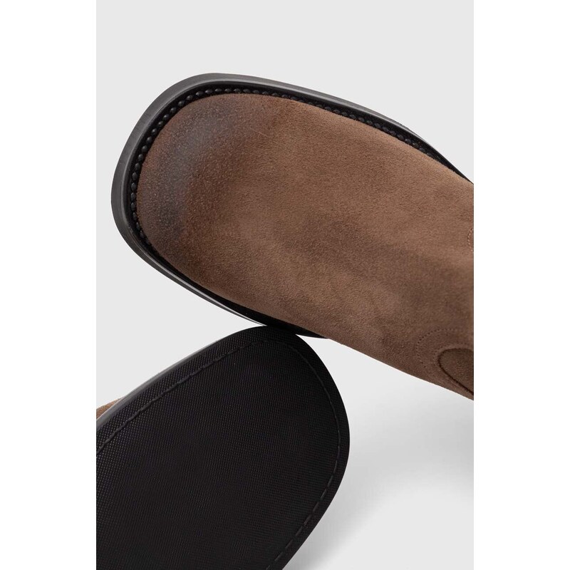Semišové boty Steve Madden Banner dámské, hnědá barva, na plochém podpatku, SM11003092