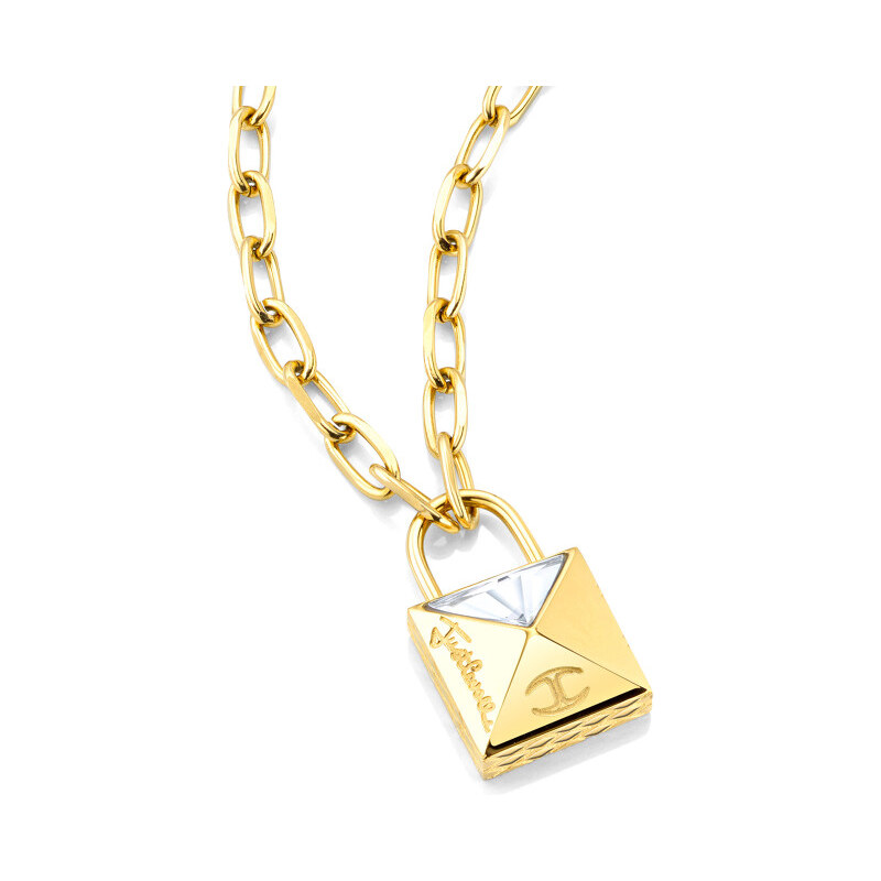 Just Cavalli Pozlacený náhrdelník Lock SCADV01
