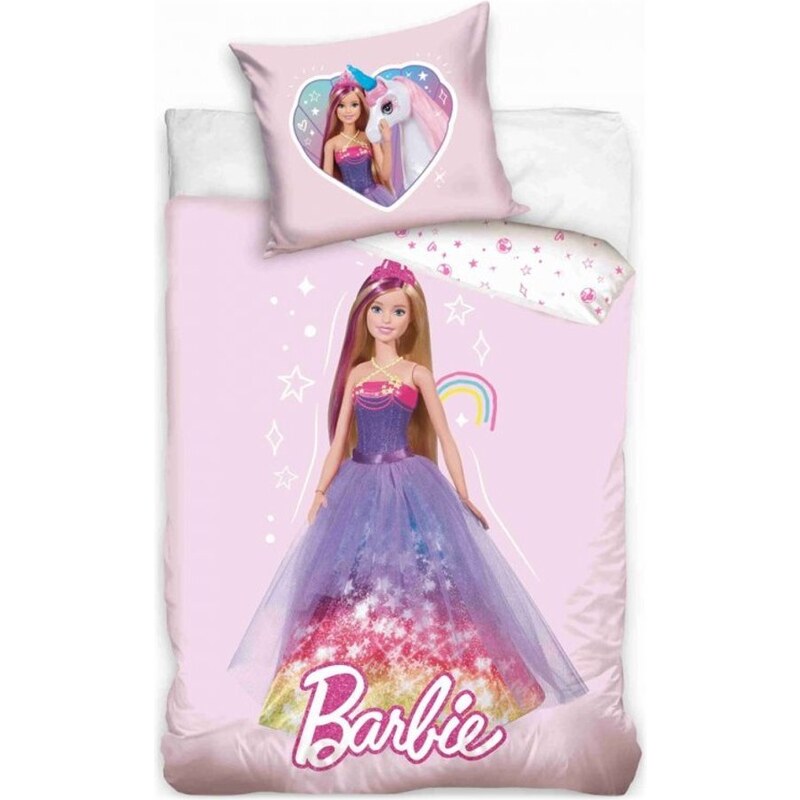 Carbotex Povlečení do dětské postýlky Barbie princezna - 100% bavlna Renforcé - 100 x 135 cm + 40 x 60 cm