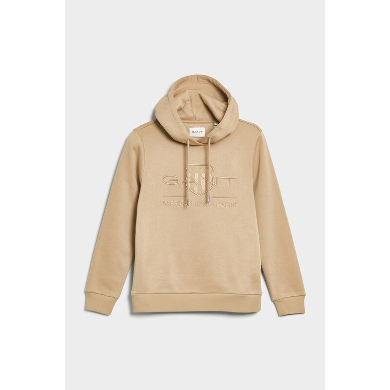 MIKINA GANT REG TONAL SHIELD HOODIE hnědá XS