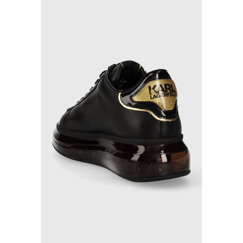 Kožené sneakers boty Karl Lagerfeld KAPRI KUSHION černá barva, KL62611F