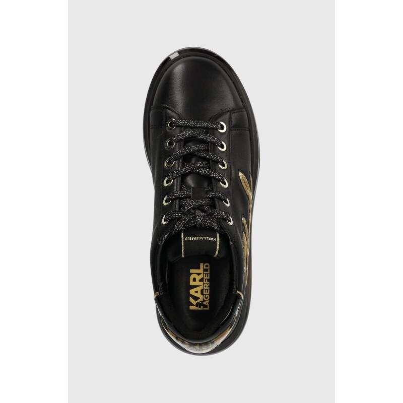 Kožené sneakers boty Karl Lagerfeld KAPRI KUSHION černá barva, KL62611F