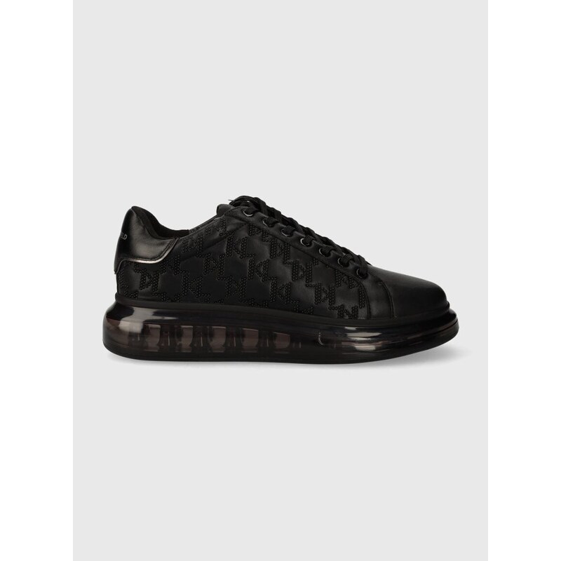 Kožené sneakers boty Karl Lagerfeld KAPRI KUSHION černá barva, KL52624