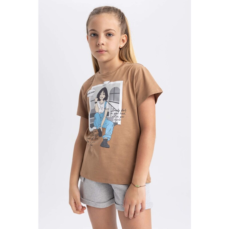 DEFACTO Girl Regular Fit Short Sleeve T-Shirt