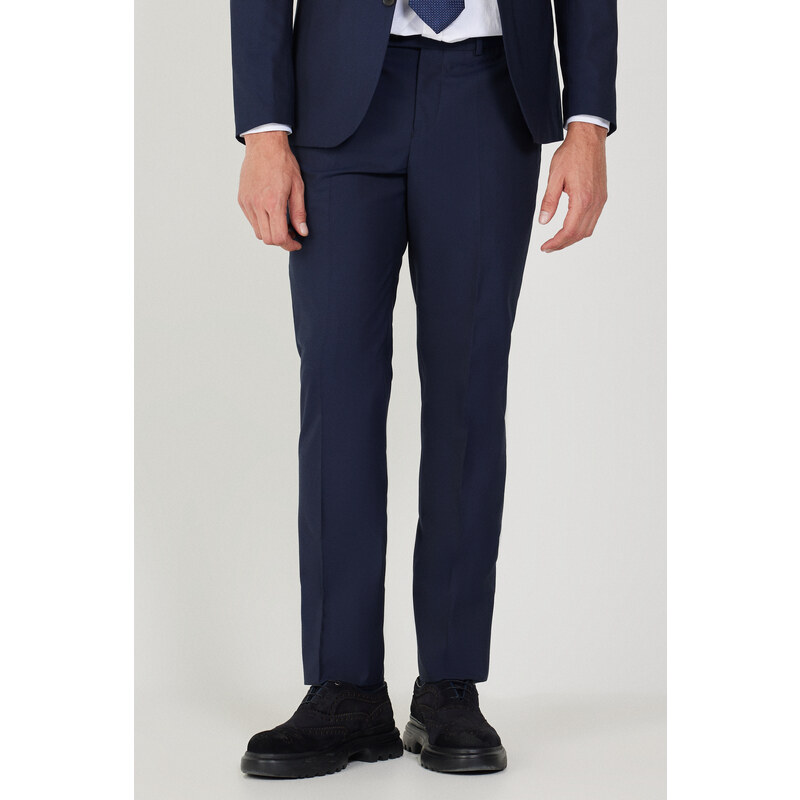 ALTINYILDIZ CLASSICS Men's Navy Blue Extra Slim Fit Slim Fit Sports Suit.