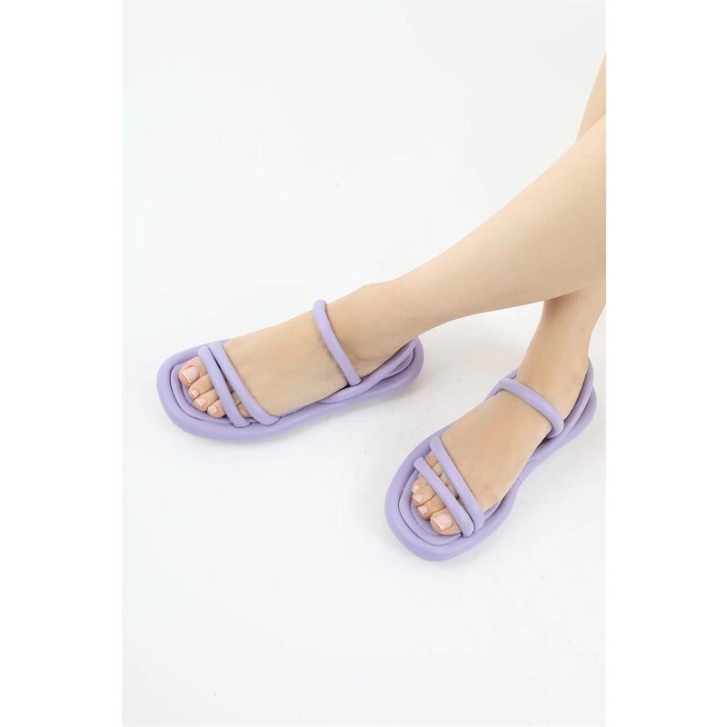 Madamra Lilac Women's Puffy Sandals