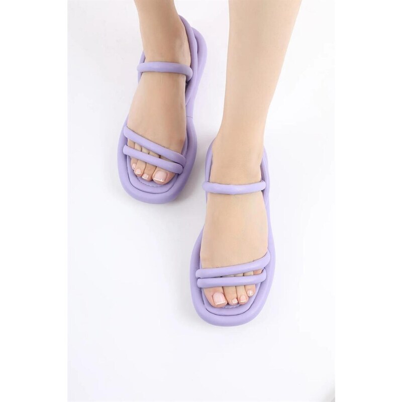 Madamra Lilac Women's Puffy Sandals