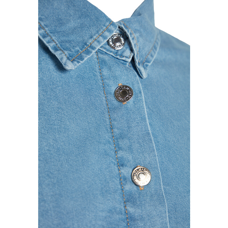 Trendyol Curve Light Blue Oversize Denim Shirt