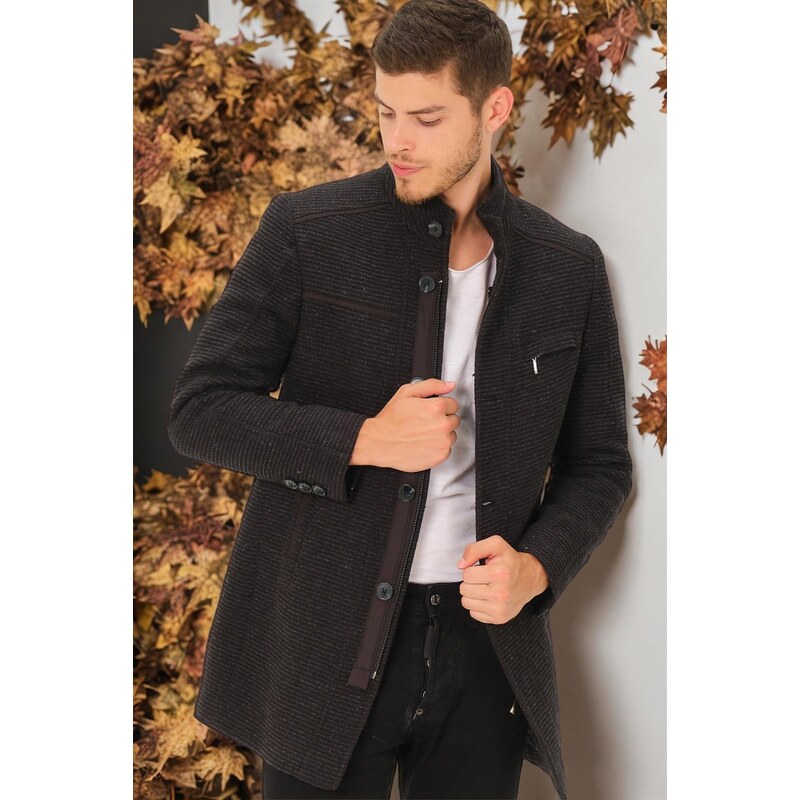 PLT8369 DEWBERRY COAT-PATTERNED LIGHT BLACK