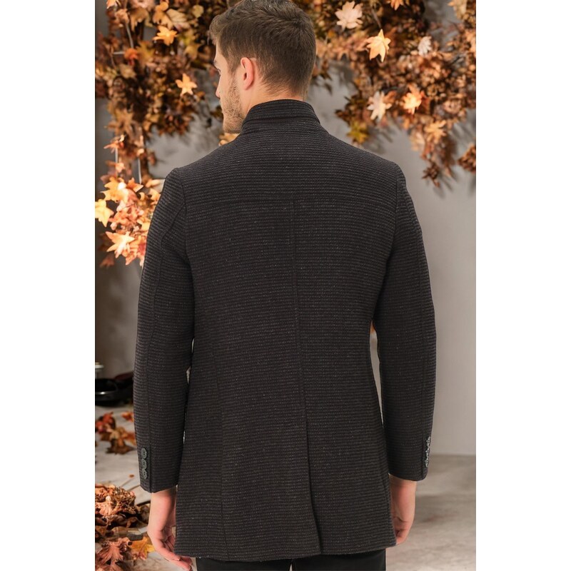 PLT8369 DEWBERRY COAT-PATTERNED LIGHT BLACK