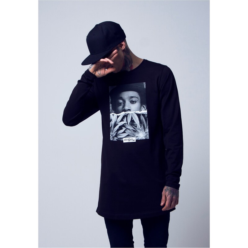 MT Men Pánské tričko Wiz Khalifa Half Face - černé
