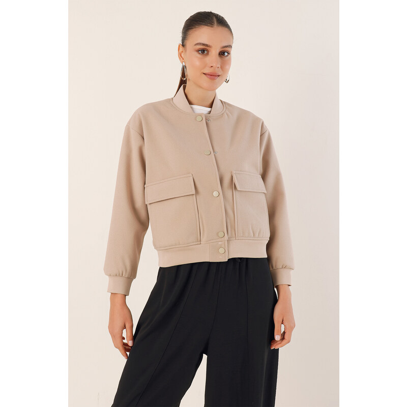 Bigdart 0688 Double Pocket Bomber Jacket - Beige