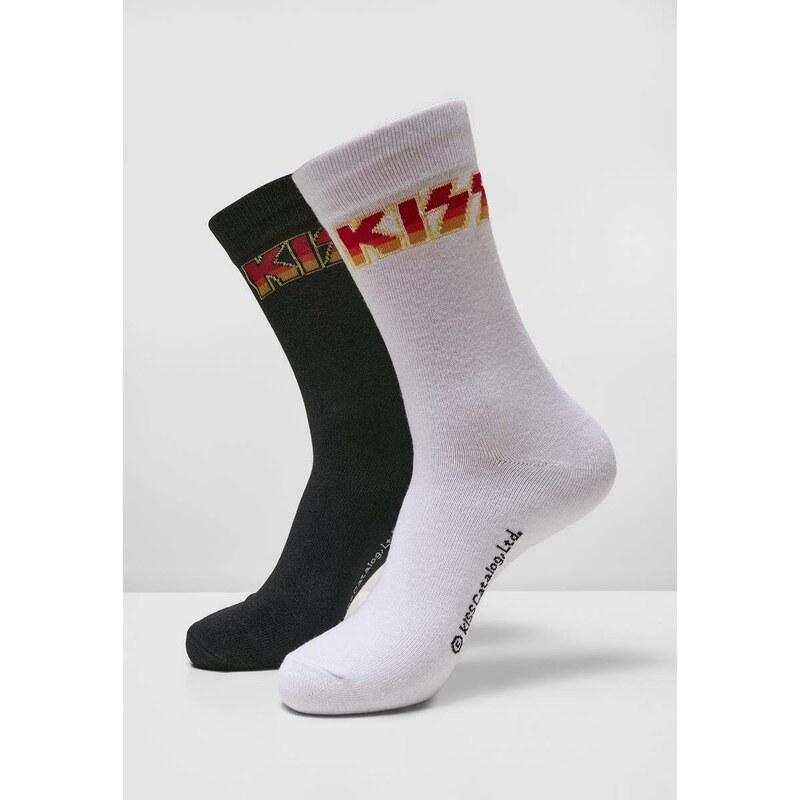 Merchcode Accessoires Ponožky Kiss Socks 2-Pack černá/bílá