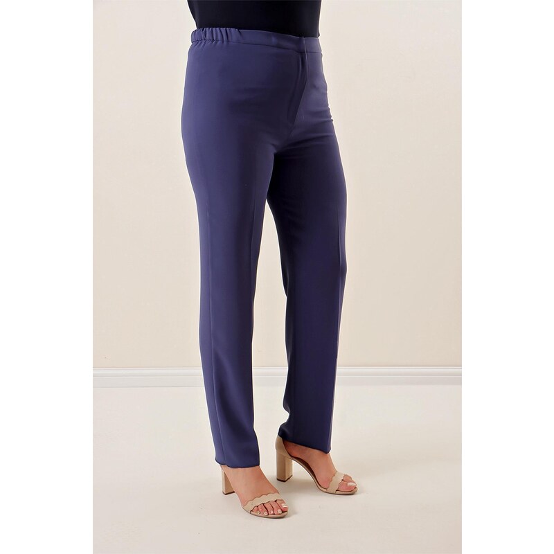 By Saygı Imported Crepe Wide Size Trousers with Elastic Sides.