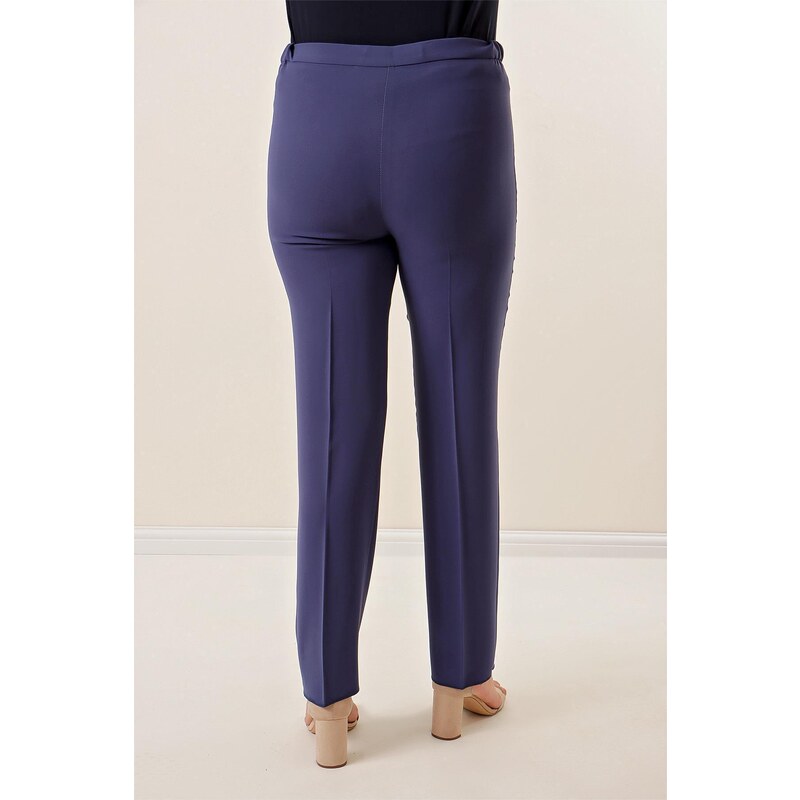 By Saygı Imported Crepe Wide Size Trousers with Elastic Sides.