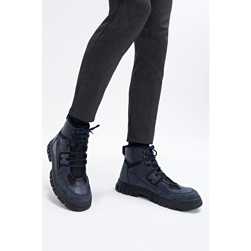 Yaya by Hotiç Navy Blue Pedestrian Men's Daily Boots