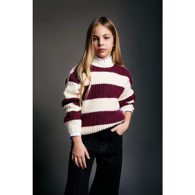 DEFACTO Girl Regular Fit Crew Neck Pullover