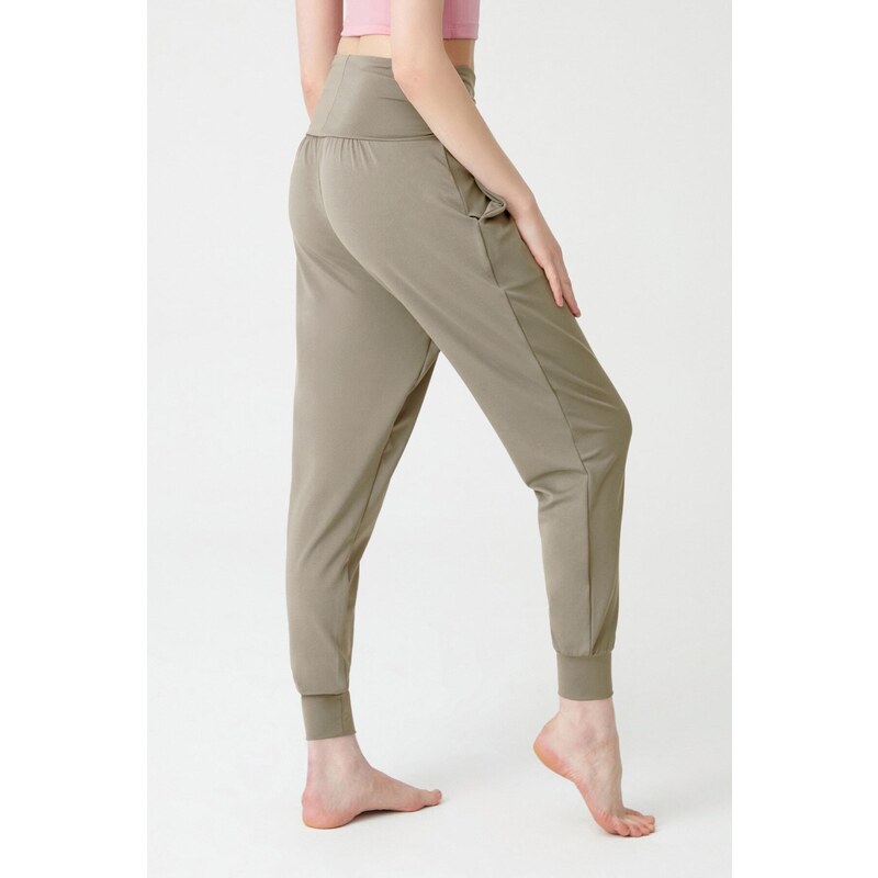 LOS OJOS Khaki Baggy-Look Harem Pants With An Elastic Waist