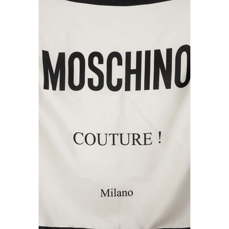 Hedvábný kapesníček Moschino bílá barva, M2898 E3548