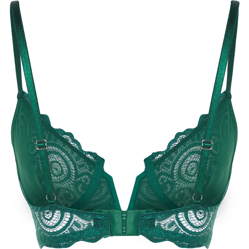 Trendyol Green Lace Capless Underwire Detailed Knitted Bra