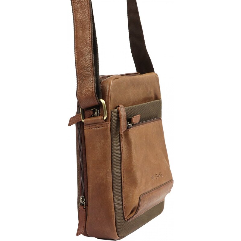 Pánská kožená crossbody taška camel - Pierre Cardin Izarr Camel