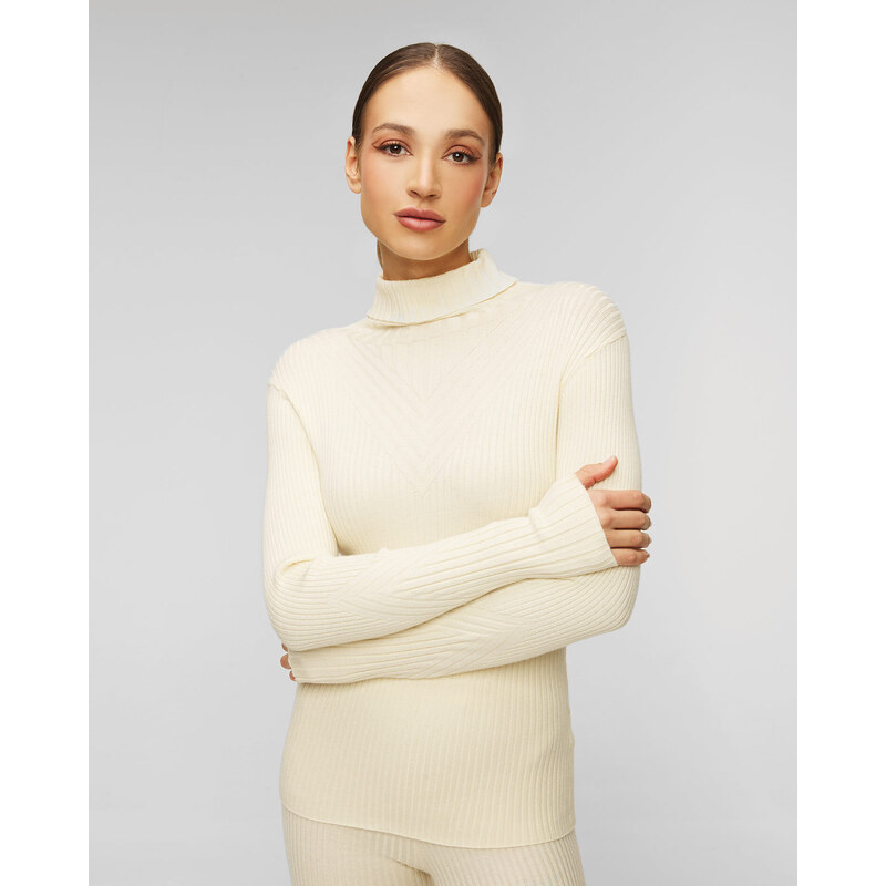 Béžový dámský rolák Varley Esme Rib Roll Neck