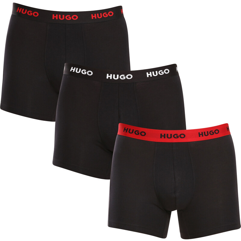 3PACK pánské boxerky HUGO černé (50503079 010)