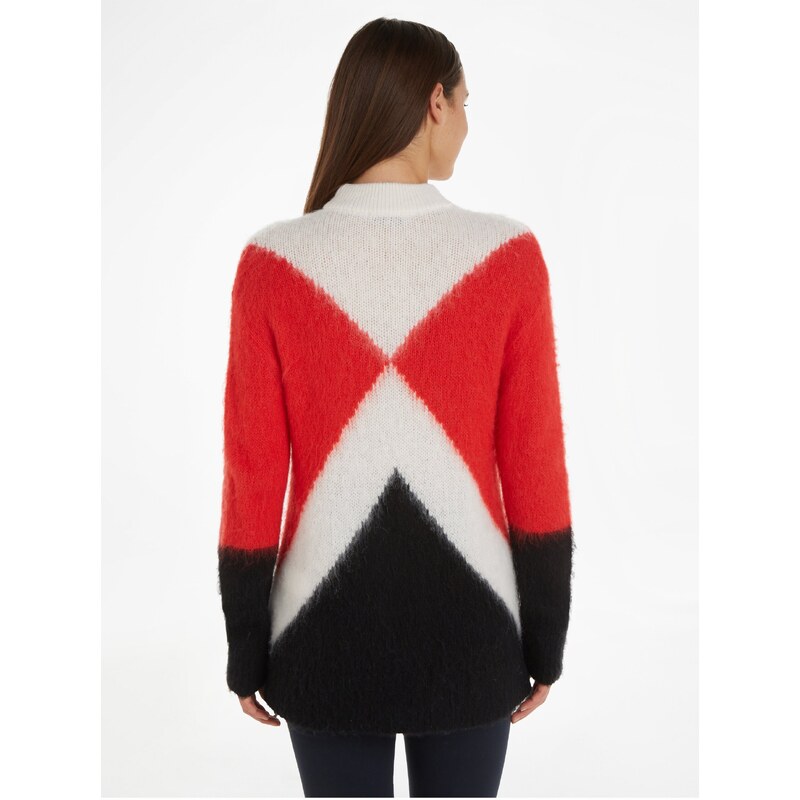 Krémovo-červený dámský svetr s příměsí vlny Tommy Hilfiger - Dámské