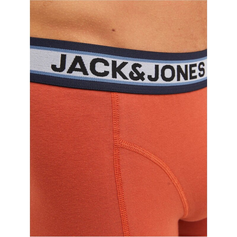 Sada tří pánských boxerek v modré a oranžové barvě Jack & Jones - Pánské