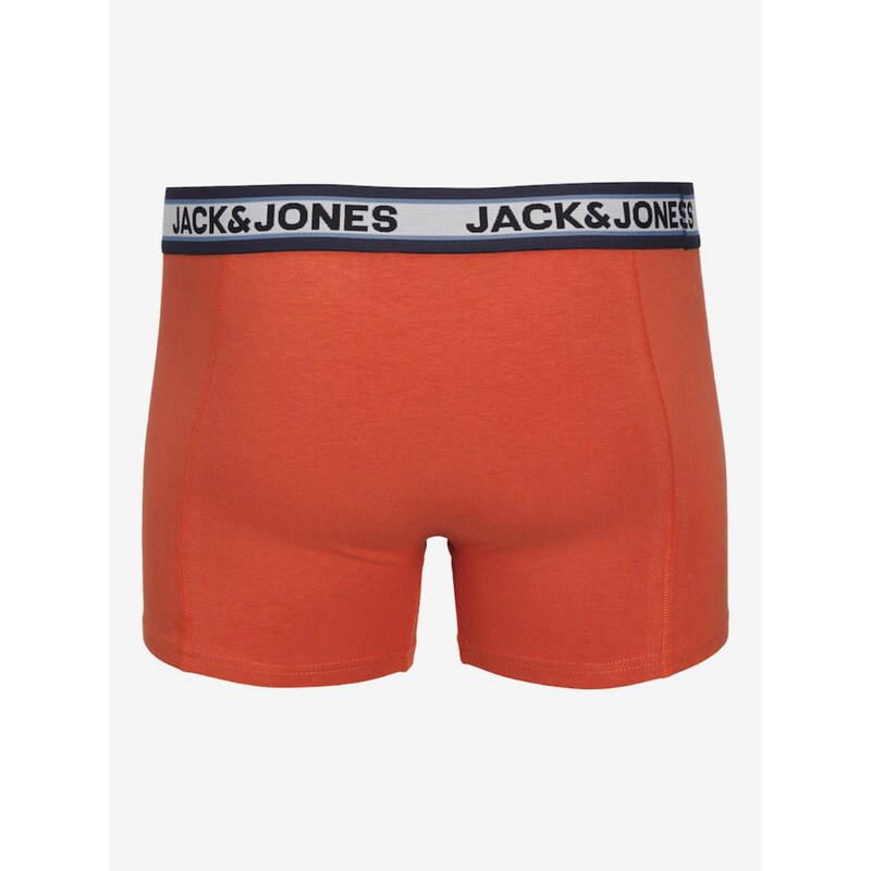 Sada tří pánských boxerek v modré a oranžové barvě Jack & Jones - Pánské