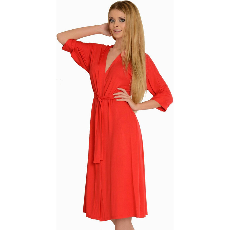 Bathrobe De Lafense 940, 942 Visa M-2XL women's red 024