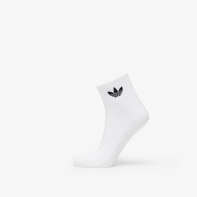 adidas Originals Pánské ponožky adidas Mid Ankle Socks 3-Pack White/ White/ Black