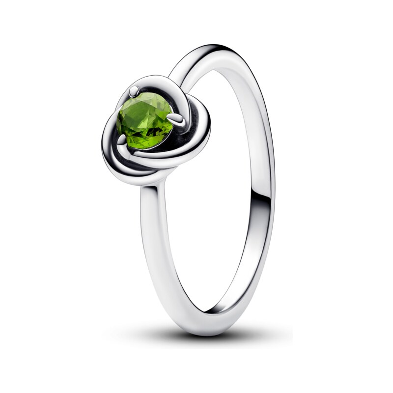 PANDORA prsten Jarně zelený kruh věčnosti